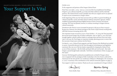 Oregon Cultural Trust Annual Report page spread