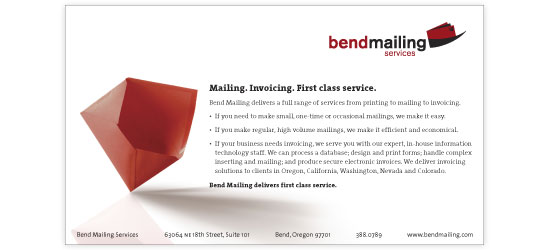 Bend Mailing Services ad advertising